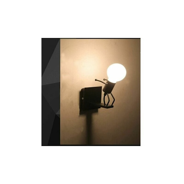 CRUEL Robot Vägglampa Kreativ Liten Järnman Vägglampa Retro Tecknad Vägglampor för Bar Sovrum Kök Restaurang Café Korridor