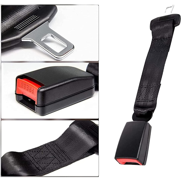 2 stk. bilseleforlænger/seleforlænger/seleklips - justerbar 26-80cm (36cm)