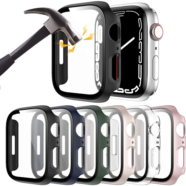 6-pak hard PC-deksel for Apple Watch 38 mm serie 3/2/1 med herdet 6-pak 1 6-Pack 1 38mm