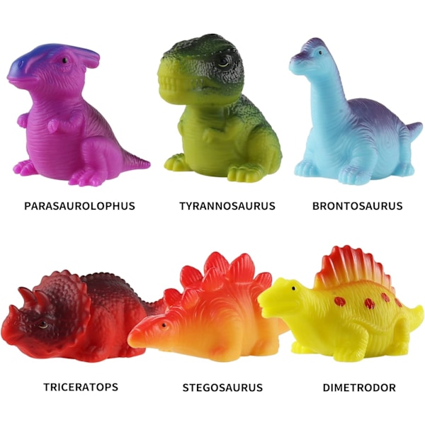 Paket med Ljusa Flytande Dinosaurie Badleksaker, för Baby Småbarn Brorson