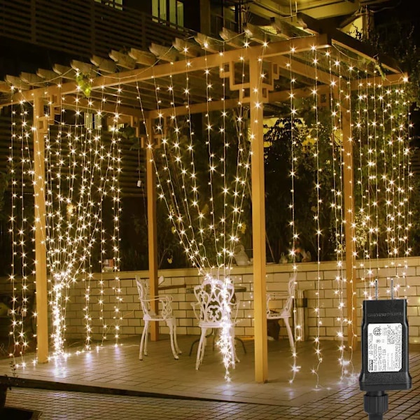 LE Fairy Ljusgardin Batteri eller USB-kontakt, 9,8 x 9,8 fot Ljusgardin med Fjärrkontroll, 300 LED Inomhus Utomhus Dekorativa Julblinkande