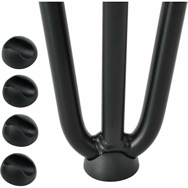 Pöydänjalkasarja 4 kpl 10 cm - DIY-huonekalujalat - sohvapöydälle ruokapöydälle musta - jalkasuojilla ja ruuveilla