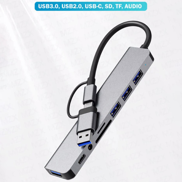 8-in-1 USB A Type C -keskitin telakointiasema 3.0