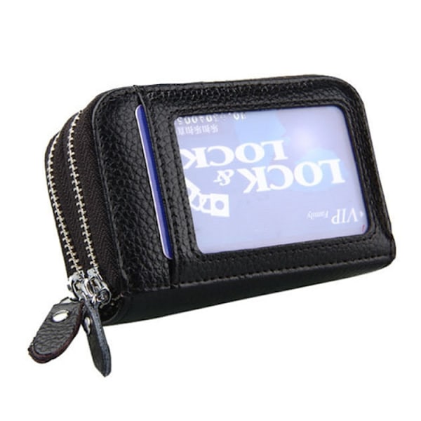 Sort pung med RFID-beskyttelse - Mange rum{DH}