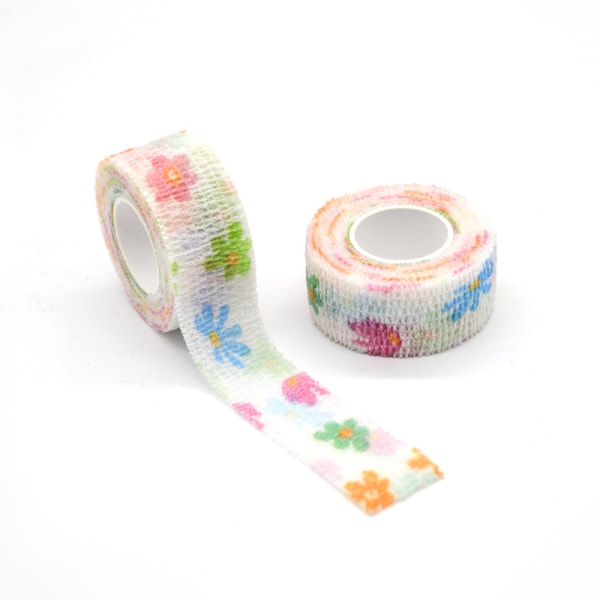 Fingerbandasje med tegneseriefigur, selvklebende, anti-blemme, manuelle blomster Flowers 2.5CM*4M