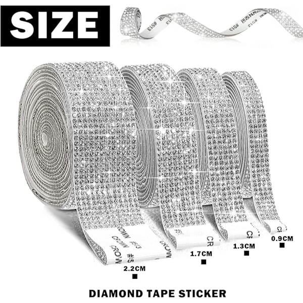 Rhinestone tape-dekaler, krystal rhinestone diamant tape, crys