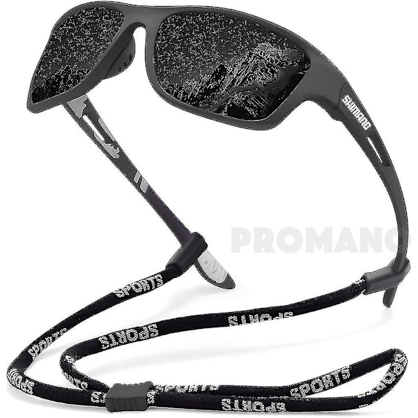 SHIMANO Polarisoidut Kalastajan Lasit Miehille, Ajolasit, Aurinkolasit Retkeilyyn, Kalastukseen, Klassiset Aurinkolasit, UV400【mo】 Black