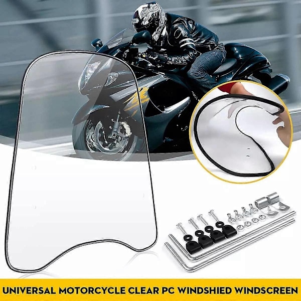 2 mm tyk universal motorcykel vindskærm klar deflektor vindskærm klar - WELLNGS