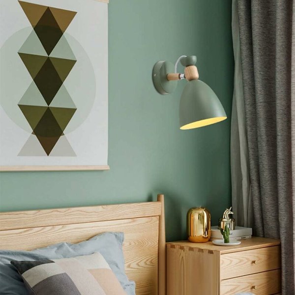 Nordisk horn grøn macaron væglampe smedejern væglampe ganglampe korridorlampe sengelampe uden lys s