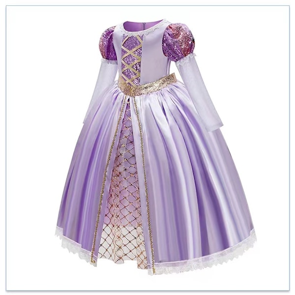 Halloween Langt Hår Prinsesse Julekjole Jente Lang Ermet Kjole Cosplay Kostyme Rollespill Kjole lang håret prinsesse skjørt long haired princess skirt 130cm