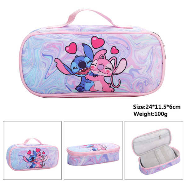 Jenter Stitch Penal Skoleelev Tegneserie Skrivesaker Boks Blyantveske Gave #2