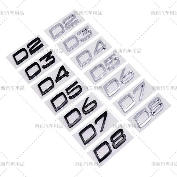 D2 D3 D4 D5 D6 D7 D8 merke egnet for Volvo modifisert bilvolum bak digital engelsk[DH] D3-Black