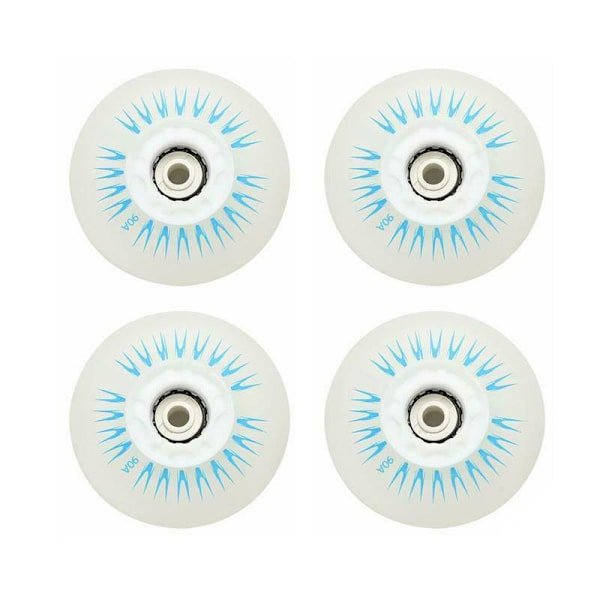 4 st Blinkande Inlineshjul 90A LED-belysning Skridskohjul 80 76 72 68 Röda 80mm Red
