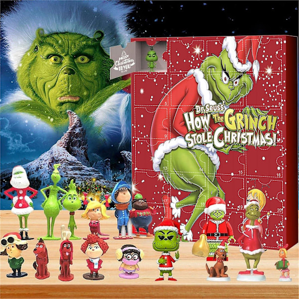 Joulukalenteri Grinch Joulukalenteri Joulu Sokea Laatikko 24 Osainen Lahja Vihreä Hirviö Laskuri Halloween Sokea Laatikko style 1