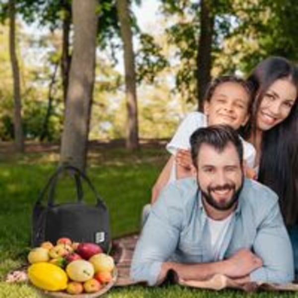 Isolerad Lunchväska, Bärbar Isolerad Lunchväska Lunchväska Picknick Matväska Isolerad Vattentät Canvas Tote för Kvinnor Män Picknick Skola