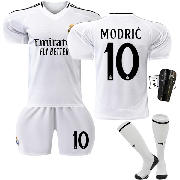 Børnefodbolduniform nr. 9 Mbappe fodbolduniformsæt Real Madrid hjemmebanetrøje hvid (20) 20