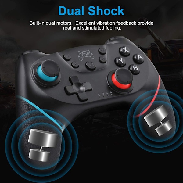 Switch Pro -ohjain herätystoiminnolla, langaton Switch-ohjain 6-akselisella gyrolla Switch/Switch OLED/Switch Lite -konsoleille