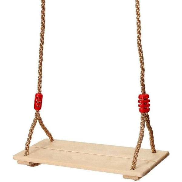 Barn gunga, justerbart rep träsits, maximal belastning 150 kg (39,5 x 16 cm).