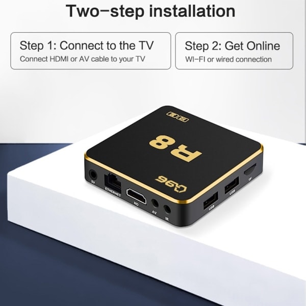 Smart TV Box Q96 R8 Android 10 AllWinner H313 Quad Core 2,4G/5G 4GB＋64GB EU-stik