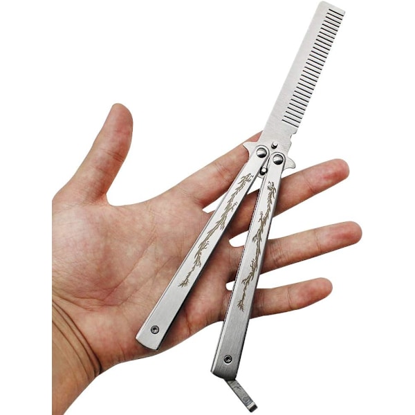 Butterfly Comb Ruostumaton Teräs Vikkam Balisong Metalli Kampa T