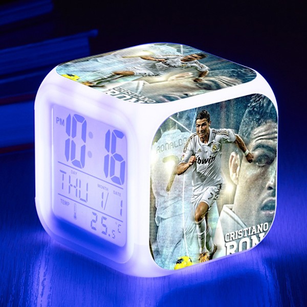 Soccer World Cup - Ronaldo digital alarm clock （C）, colorful