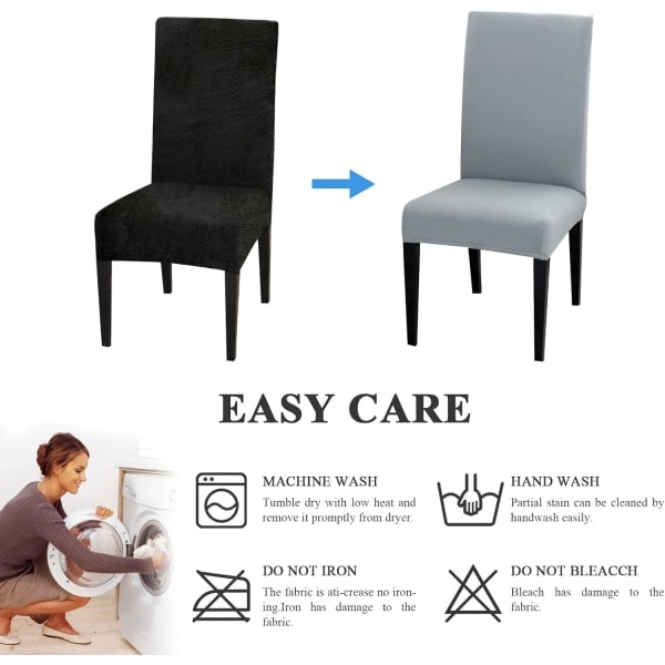 Stretch överdrag Set med 6 överdrag Universal tvättbar
