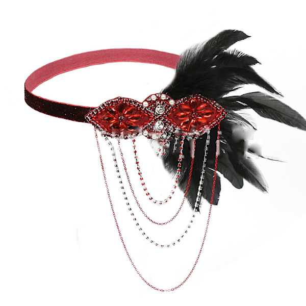 Hårband i 1920-tals Flapper-stil - 20-tals Great Gatsby Huvudsmycke - Svart Fjäderhårband - 1920-tals Flapper Gatsby Håraccessoar