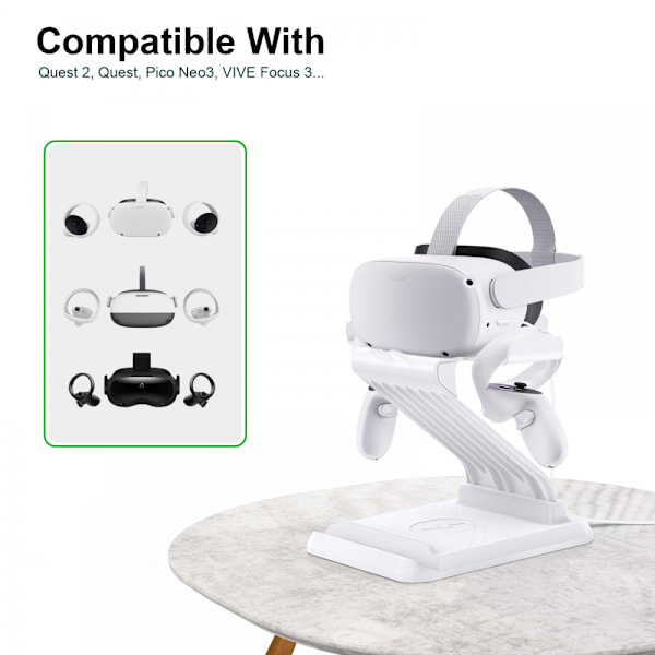 VR Stand, VR Display Stand Ladestation, Hurtig og Sikker Psvr Controller Oplader til Oculus Quest2 VR Headset