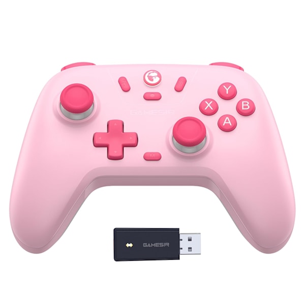 2.4g trådløs kontroller for Windows PC, iPhone, Android, Switch og Steam, Bluetooth-kontroller Hall Effect Trigger, Turbo, Rumble Vibration (Rosa) Pink