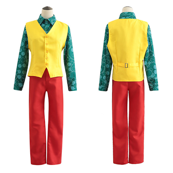 Voksen Joker Klovn Halloween Kostume Kompletsæt Mænd Halloween Karneval Party Horror Maskerade Performance Kostume Sæt XL