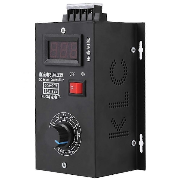 DC 6-90V PWM DC Motorvarvtalsregulator PLC 15A Guvernör Volt Display