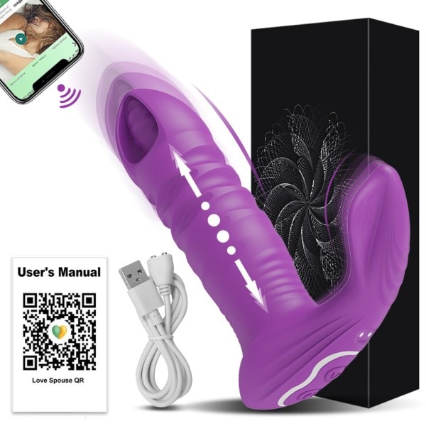 Bluetooth APP -ohjattu vibraattori naisille, langaton työntävä dildo G-pistehierontalaite