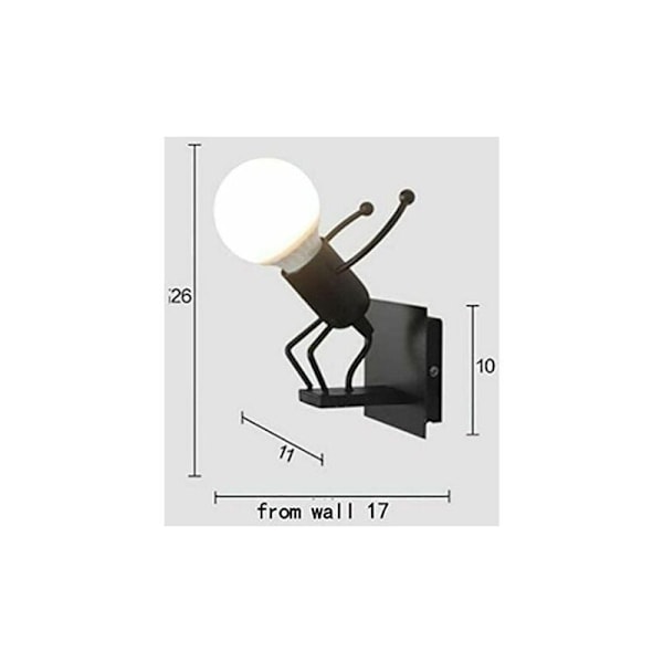 CRUEL Robot Vägglampa Kreativ Liten Järnman Vägglampa Retro Tecknad Vägglampor för Bar Sovrum Kök Restaurang Café Korridor