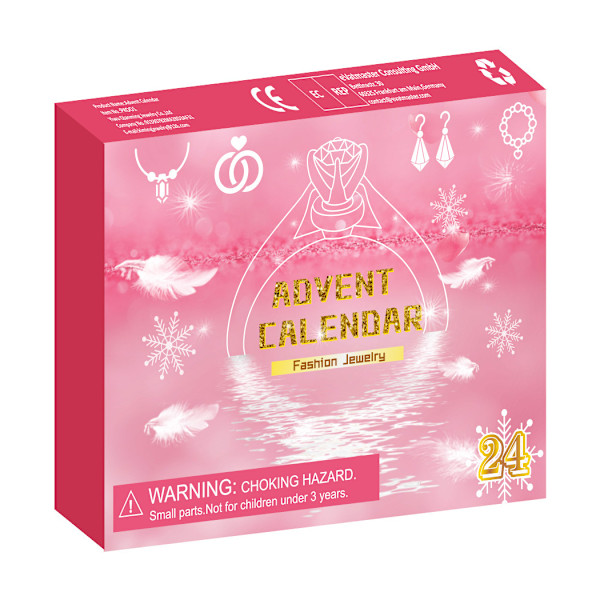 Julkalender med Rosa Hand Ornament Blind Box Leksak Blind Box Present jewelry powder