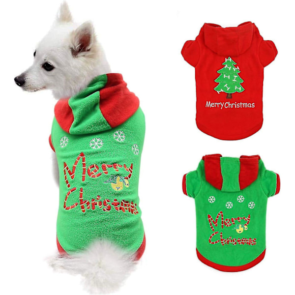 pcs puppy Christmas outfit 2-pack - Christmas outfits for small dogs pets Santa costume dog