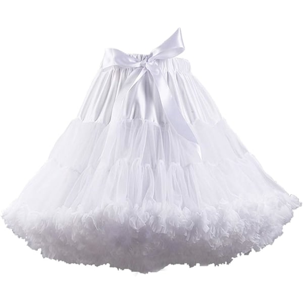 Women's Elastic Waist Chiffon Petticoat Puffy Tutu Tulle Skirt Princess Ballet Dance Pettiskirts Underskirt