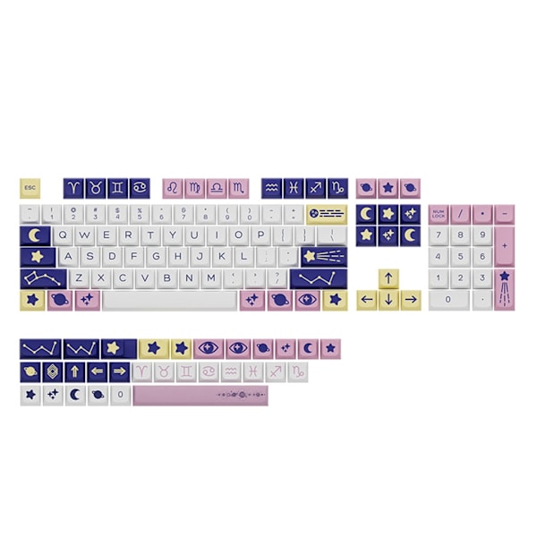 Komfort 134 tangenter Keycaps, XDA profil PBT Keycaps, Hållbarhet Keycaps 5-sidig färgämne-sublimering Perfekt för spelare