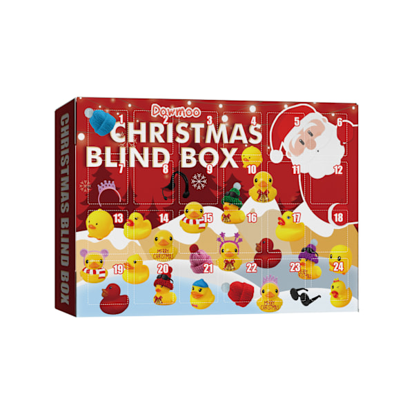 Julkalender med 24 Dagar Julklappskalender med Gummiankor Roliga Badleksaker Blind Box Present till Barn Barn