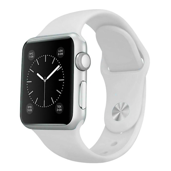 Silikon klokkearmbånd kompatibel med Apple Watch, 38/40mm, Hvit