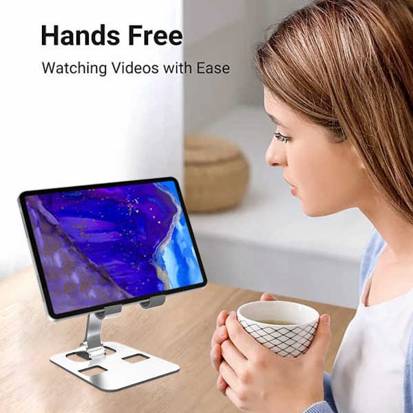 Tablettiteline pöydälle, vakaa tablettiteline, kokoontaitettava ja