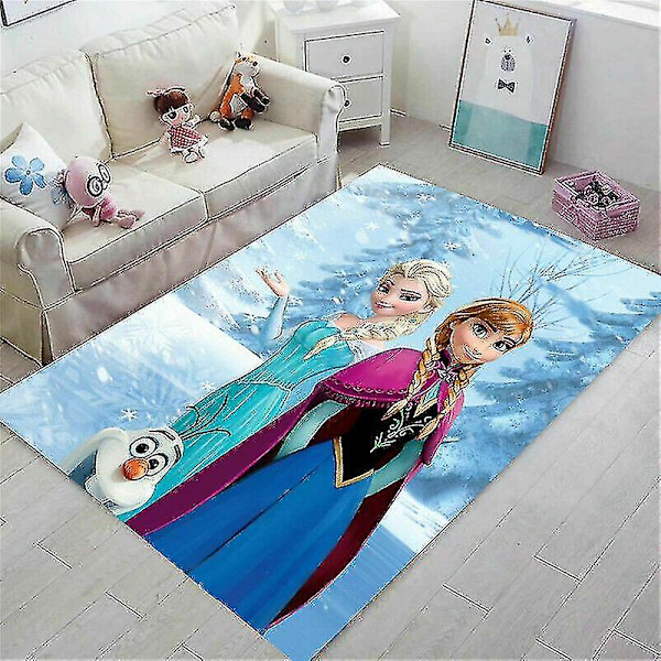 Cartoon Frozen Anna Elsa Olaf Area Rugs Rugs Anti-slip Home Living Room Kids Bedroom Floor Mats Non-Slip 80X120cm