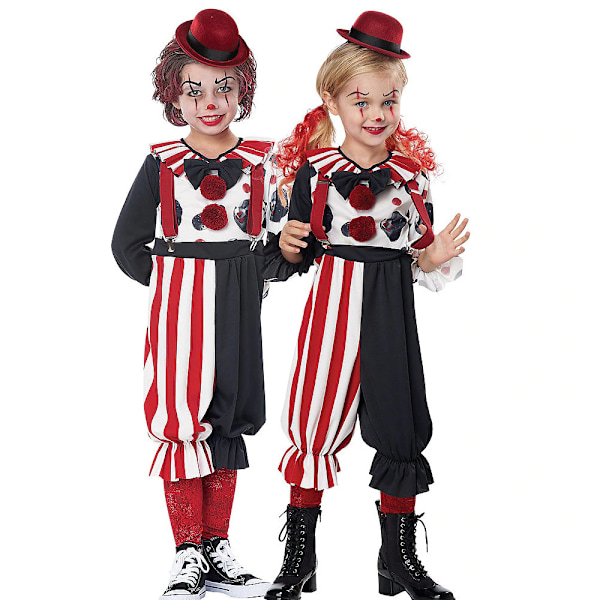 Halloween Clownskostym för Barn Maskerad Pojke Flicka Scenkläder Clownskostym Rolig Själ Clowns Scenkläder Kostym Män och Kvinnor Men and women S