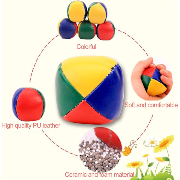 15 stk. Bold-Sæt, Børneboldkast Boldspil Cirkus Klovn Farvede Jongleringsbolde