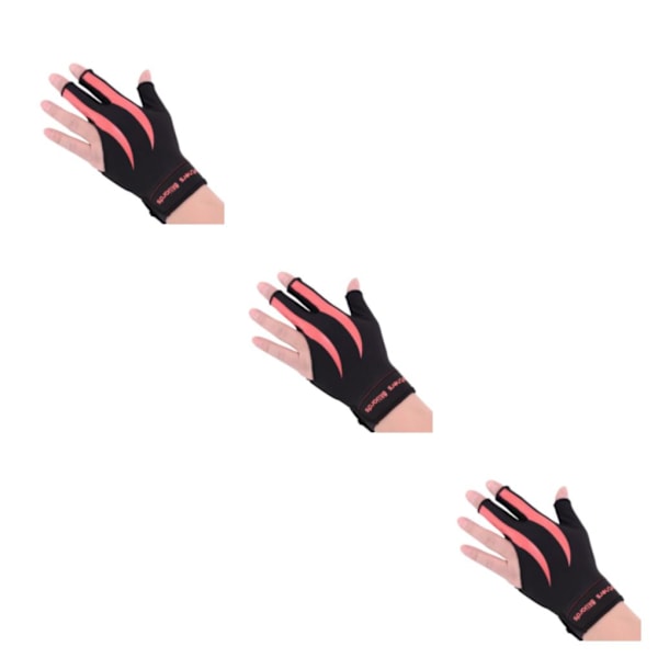 1/2/3 Venstre Hånds Snooker Biljardhansker Gave Laget av Elastisk Rosa Svart Rosa Svart Pink Black 3PCS