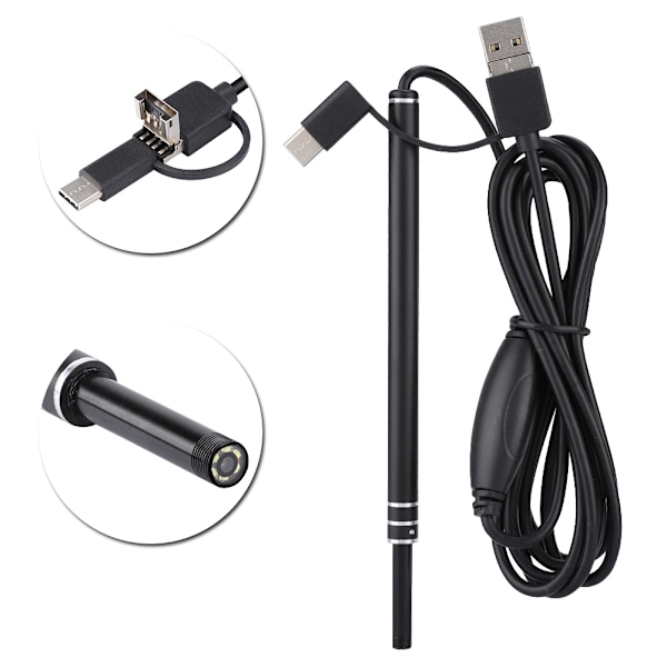 3-i-1 Mini Visuell Öronsked USB HD Endoskop Kamera Öronrengöring Otoskop 5.5mm
