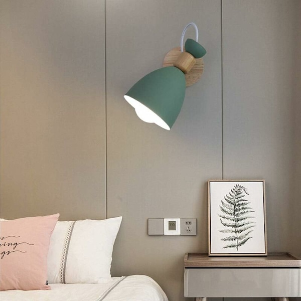 Nordisk horn grøn macaron væglampe smedejern væglampe ganglampe korridorlampe sengelampe uden lys s