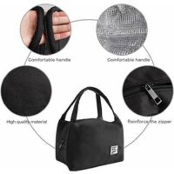Isolerad Lunchväska, Bärbar Isolerad Lunchväska Lunchväska Picknick Matväska Isolerad Vattentät Canvas Tote för Kvinnor Män Picknick Skola