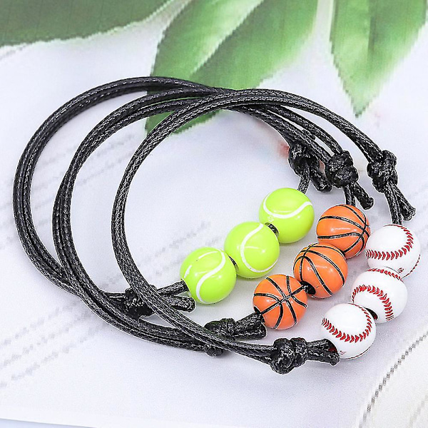 10 kappaletta baseball koripallo tennis rannekoru pojat baseball juhla lahja säädettävä urheilu rannekoru【mo】 style3