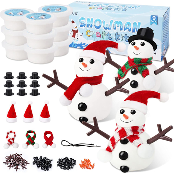 Build a Snowman Kit Snowman Crafts for Kids,Modeling Clay Snowman DIY Kit, Christmas Stocking Stuffers for Kids,Christmas Crafts Xmas Gift