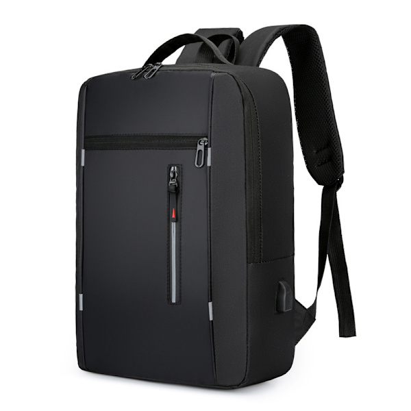 Ny stil simpel business casual stor kapacitet multifunktionel USB computertaske moderigtig koreansk stil trendy rygsæk til at gå ud Sort